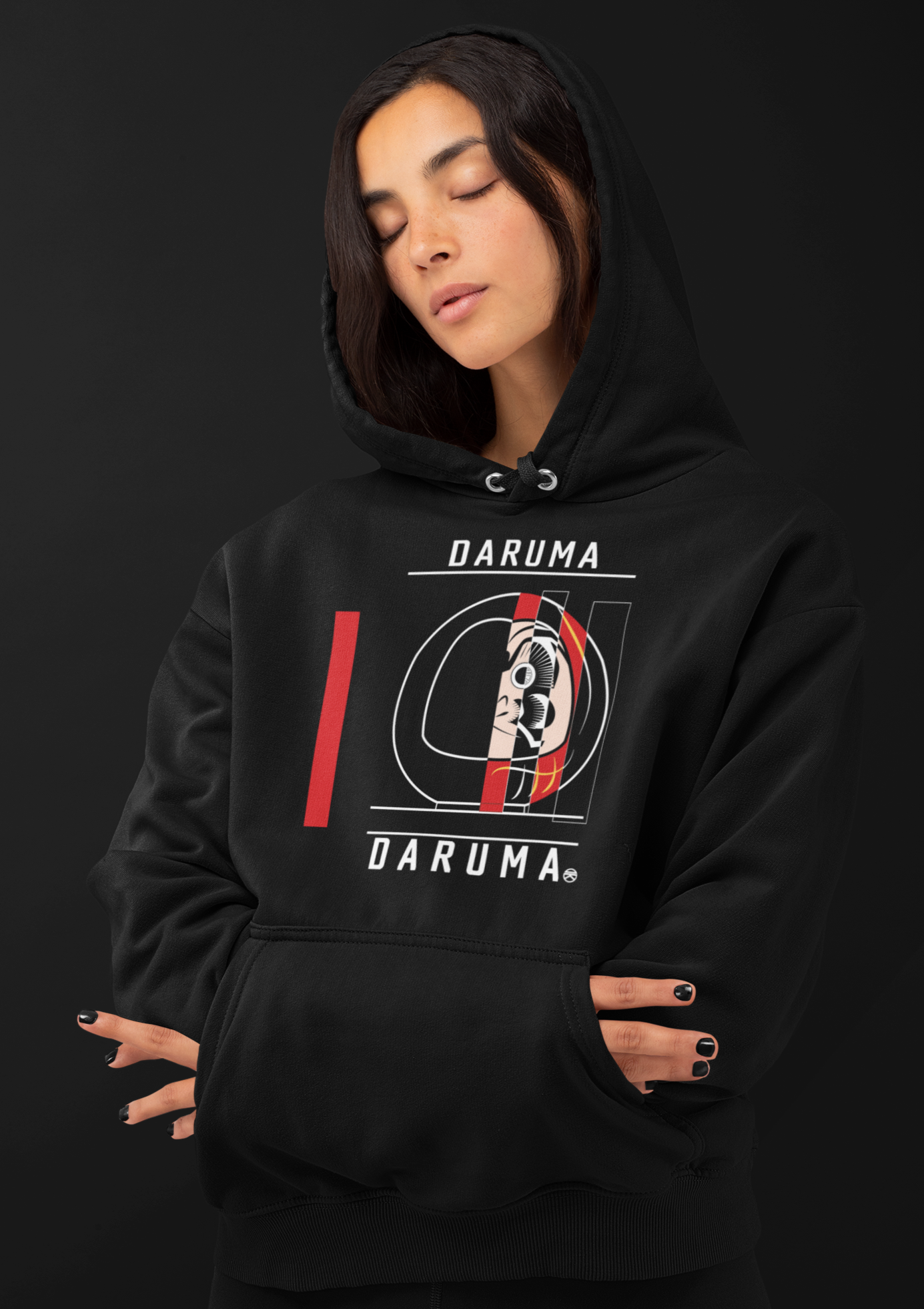 Two-Side Daruma Hoodie